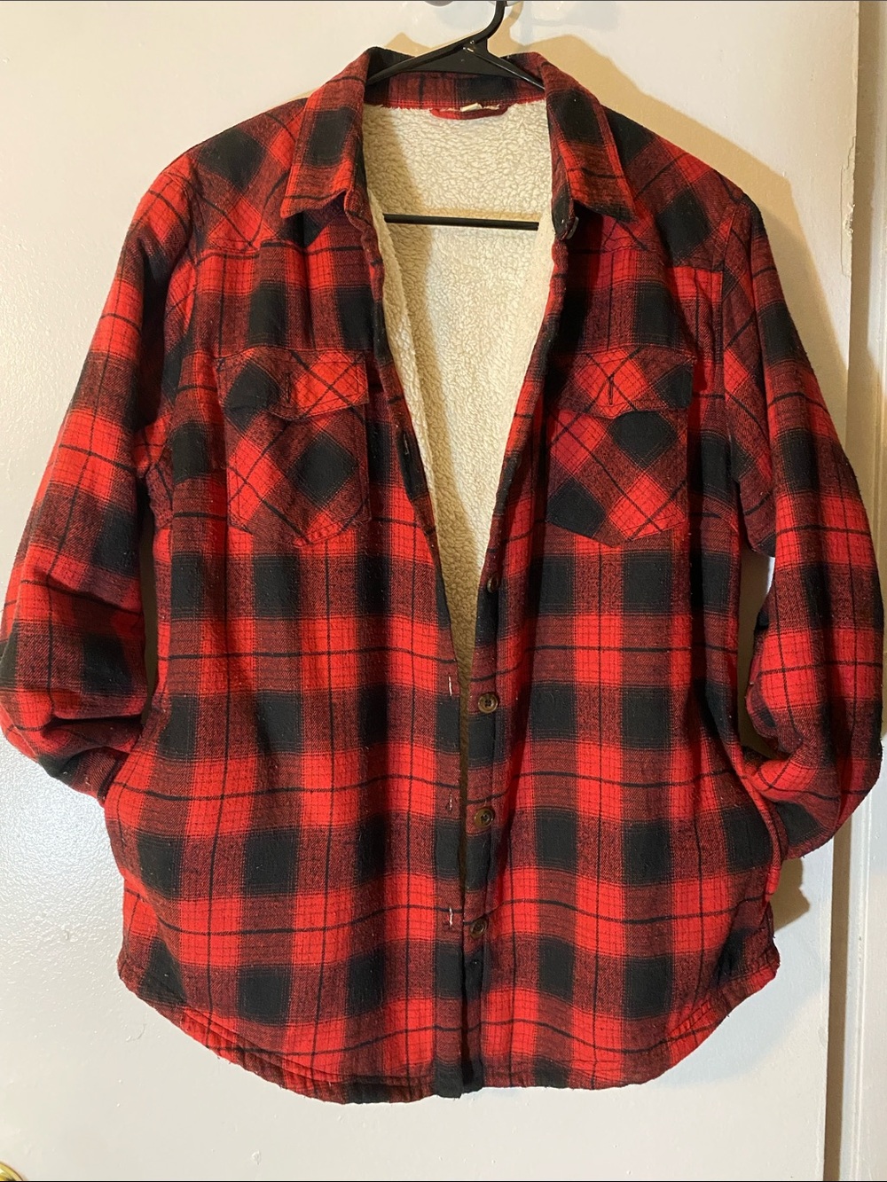Flannel Lined Red Checkered Women Jacket